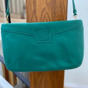 Vintage Genuine Leather Anne Klein Teal Crossbody Bag